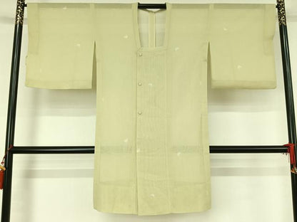 平和屋着物▽道行コート　スリーシーズン　春夏秋　塵除け　丸文　ロング丈　正絹　逸品　AABJ9624jh