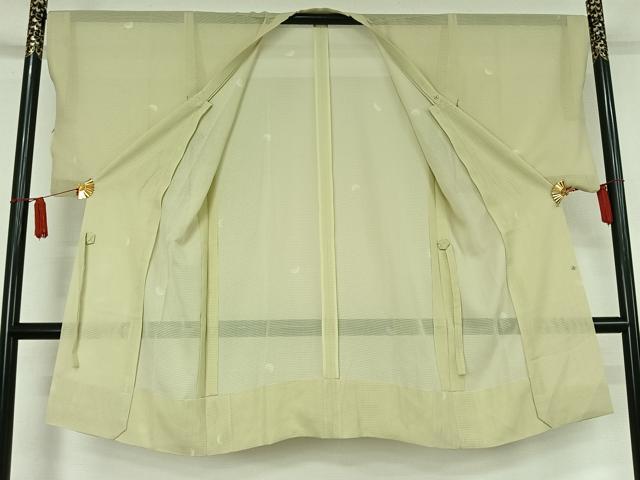 平和屋着物▽道行コート　スリーシーズン　春夏秋　塵除け　丸文　ロング丈　正絹　逸品　AABJ9624jh