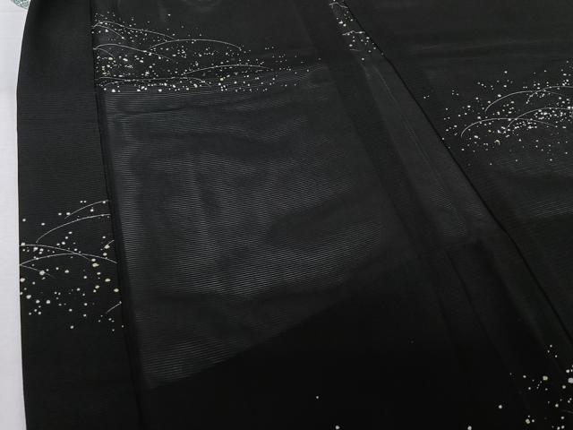 平和屋着物▽羽織　スリーシーズン　春夏秋　塵除け　芝文　黒地　正絹　逸品　AABJ9626jh