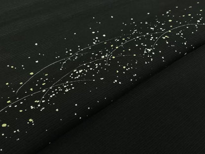平和屋着物▽羽織　スリーシーズン　春夏秋　塵除け　芝文　黒地　正絹　逸品　AABJ9626jh