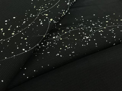 平和屋着物▽羽織　スリーシーズン　春夏秋　塵除け　芝文　黒地　正絹　逸品　AABJ9626jh
