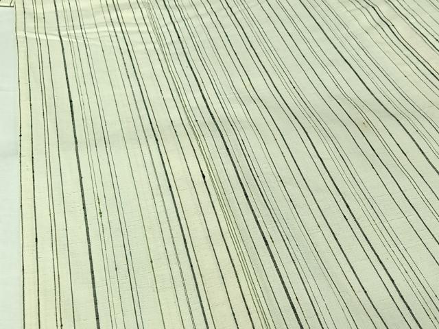 平和屋着物▽上質な紬　単衣　縞　正絹　逸品　AABJ9628jh