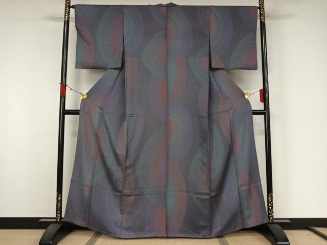 平和屋着物▽上質な小紋　単衣　花火　金彩　正絹　逸品　AABJ9629jh