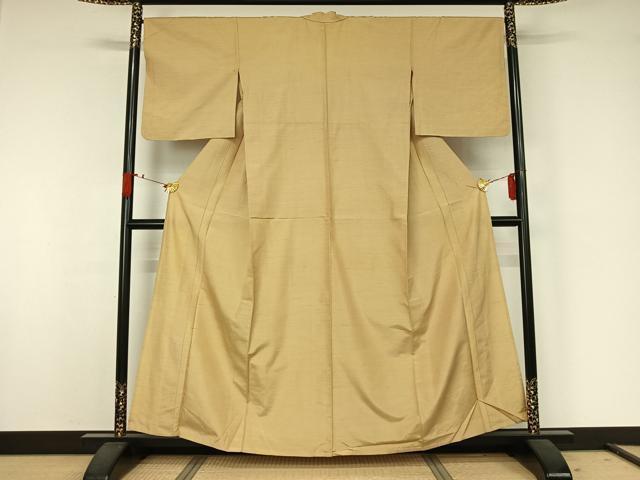 平和屋着物▽上質な紬　単衣　霞文　正絹　逸品　AABJ9630jh