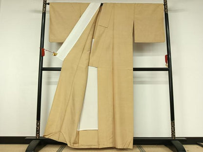 平和屋着物▽上質な紬　単衣　霞文　正絹　逸品　AABJ9630jh