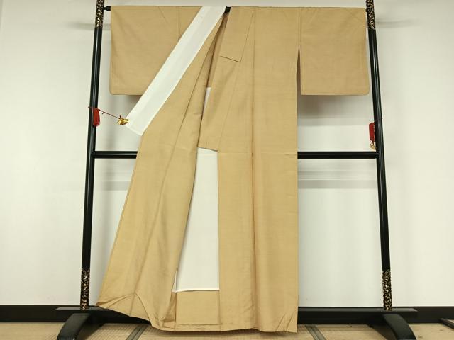 平和屋着物▽上質な紬　単衣　霞文　正絹　逸品　AABJ9630jh