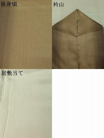 平和屋着物▽お召　単衣　間道　正絹　逸品　AABJ9637jh