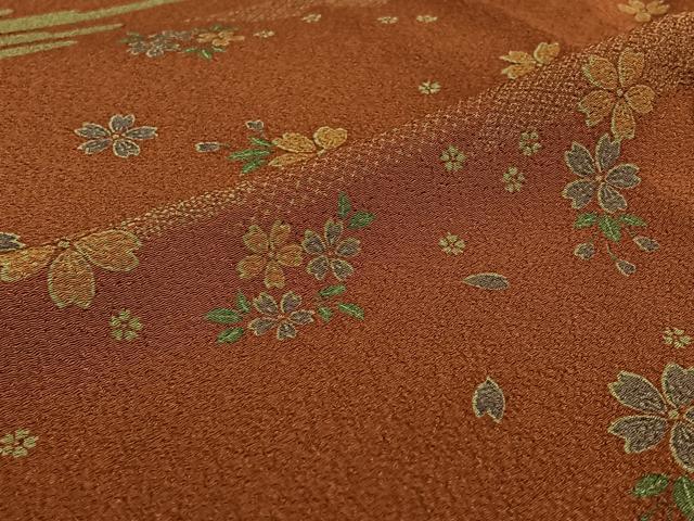 平和屋着物▽小紋　単衣　舞花文　洗える着物　AABJ9638jh