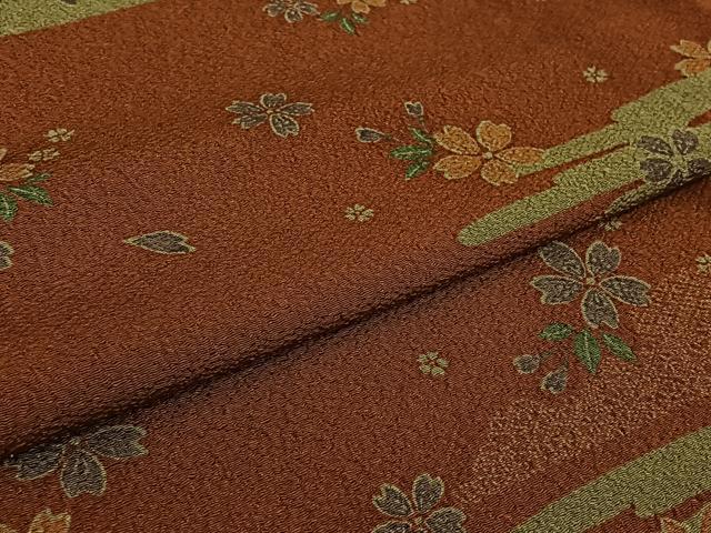 平和屋着物▽小紋　単衣　舞花文　洗える着物　AABJ9638jh