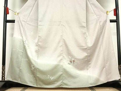 平和屋着物▽訪問着　単衣　草花文　暈し染め　洗える着物　AABJ9639jh