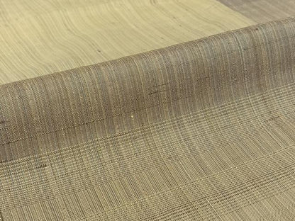 平和屋着物▽生紬　単衣　横段文　正絹　逸品　AABJ9641jh