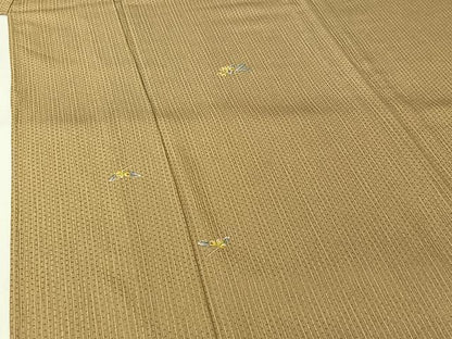 平和屋着物▽小紋　単衣　枝花文　金彩　洗える着物　AABJ9644jh