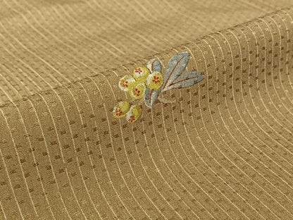 平和屋着物▽小紋　単衣　枝花文　金彩　洗える着物　AABJ9644jh