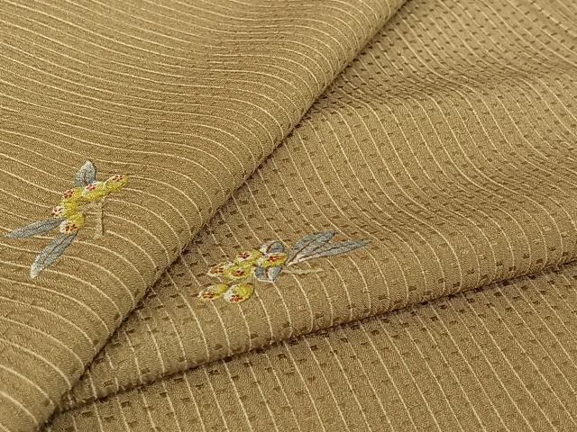 平和屋着物▽小紋　単衣　枝花文　金彩　洗える着物　AABJ9644jh
