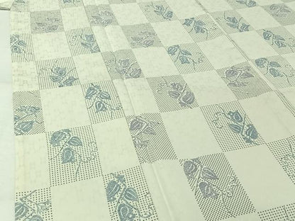 平和屋着物▽小紋　単衣　市松唐草文　ロング丈　洗える着物　AABJ9646jh