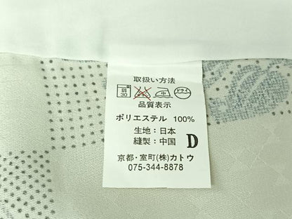 平和屋着物▽小紋　単衣　市松唐草文　ロング丈　洗える着物　AABJ9646jh