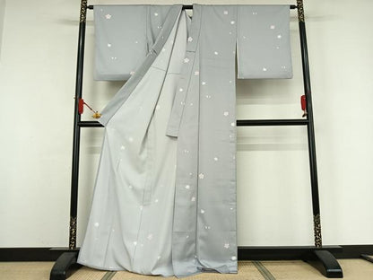 平和屋着物▽小紋　単衣　吹き寄せ文　洗える着物　AABJ9647jh