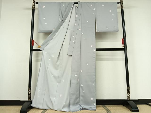 平和屋着物▽小紋　単衣　吹き寄せ文　洗える着物　AABJ9647jh