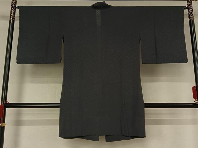 平和屋着物▽道中着　スリーシーズン　春夏秋　塵除け　市松文様　正絹　逸品　AABJ9653jh