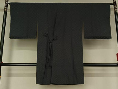 平和屋着物▽道中着　スリーシーズン　春夏秋　塵除け　市松文様　正絹　逸品　AABJ9653jh