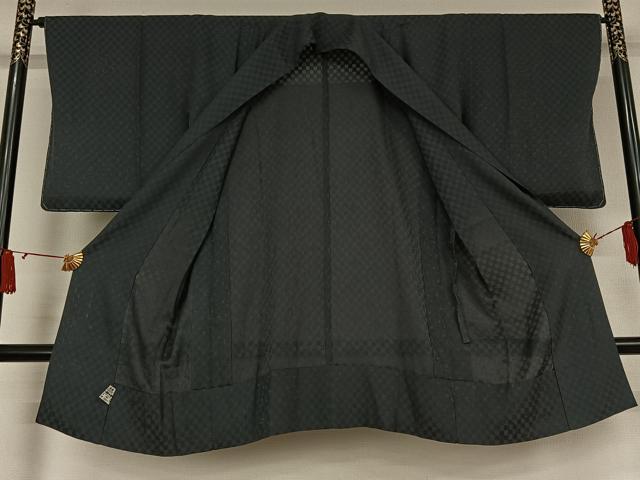 平和屋着物▽道中着　スリーシーズン　春夏秋　塵除け　市松文様　正絹　逸品　AABJ9653jh