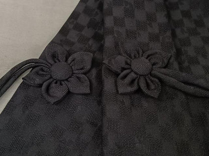 平和屋着物▽道中着　スリーシーズン　春夏秋　塵除け　市松文様　正絹　逸品　AABJ9653jh