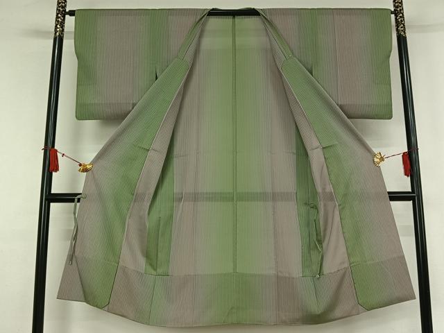 平和屋着物▽道行コート　スリーシーズン　春夏秋　塵除け　霞文　ロング丈　正絹　逸品　AABJ9654jh