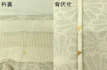 平和屋着物▽上質な紬　単衣　花尽くし文　正絹　逸品　AABJ9660jh