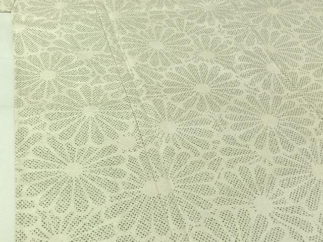 平和屋着物▽上質な紬　単衣　花尽くし文　正絹　逸品　AABJ9660jh