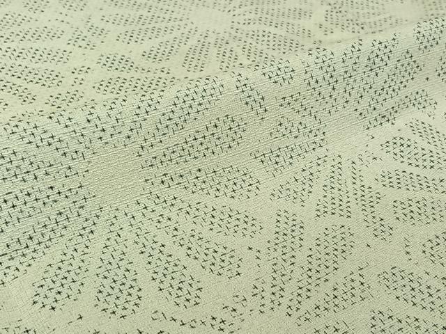 平和屋着物▽上質な紬　単衣　花尽くし文　正絹　逸品　AABJ9660jh