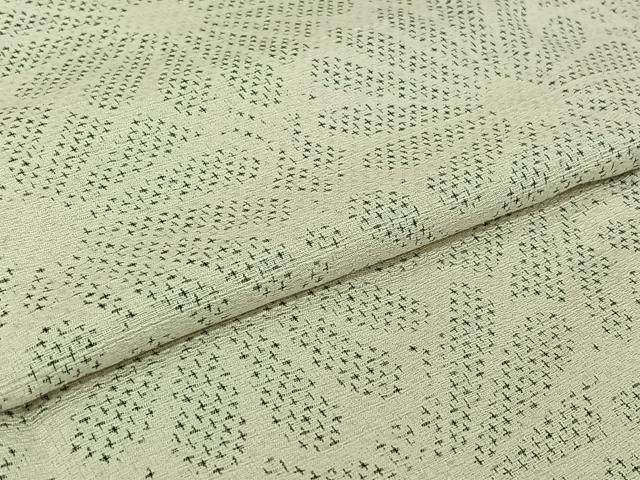 平和屋着物▽上質な紬　単衣　花尽くし文　正絹　逸品　AABJ9660jh
