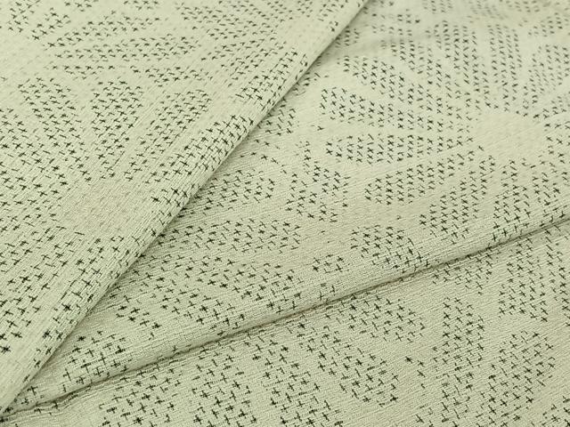 平和屋着物▽上質な紬　単衣　花尽くし文　正絹　逸品　AABJ9660jh