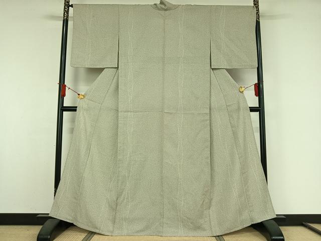 平和屋着物▽お召　単衣　立涌文　正絹　逸品　AABJ9671jh
