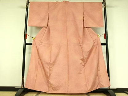 平和屋着物▽お召　単衣　霞文　正絹　逸品　AABJ9674jh