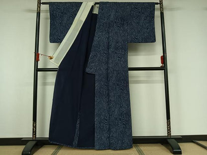 平和屋着物▽小紋　単衣　杢目文　AABJ9675jh