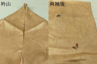 平和屋着物▽訪問着　単衣　刺繍　舞蝶文　正絹　逸品　AABJ9676jh
