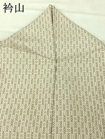 平和屋着物▽本塩沢　単衣　亀甲絣　ロング丈　正絹　逸品　AABJ9677jh