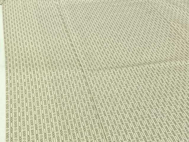 平和屋着物▽本塩沢　単衣　亀甲絣　ロング丈　正絹　逸品　AABJ9677jh