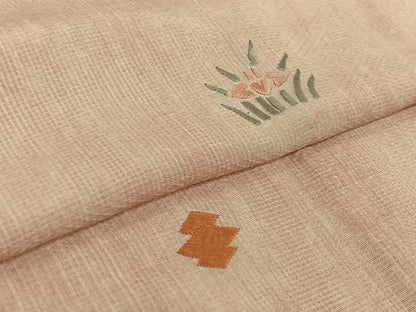 平和屋着物▽訪問着　単衣　総刺繍　松皮菱花文　正絹　逸品　AABJ9680jh