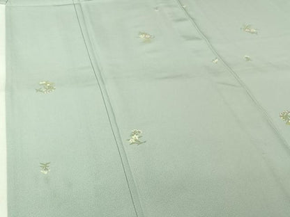 平和屋着物▽上質な小紋　単衣　草花文　金彩　正絹　逸品　AABJ9687jh