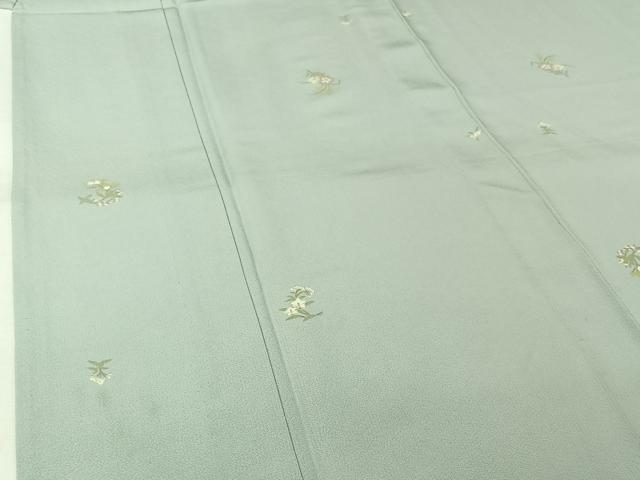 平和屋着物▽上質な小紋　単衣　草花文　金彩　正絹　逸品　AABJ9687jh