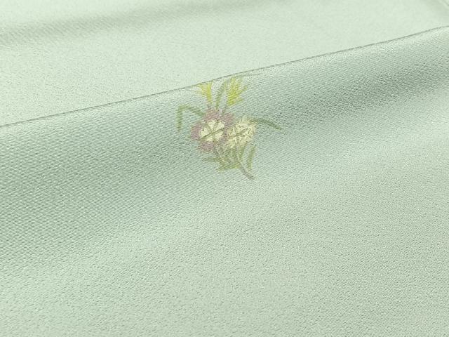 平和屋着物▽上質な小紋　単衣　草花文　金彩　正絹　逸品　AABJ9687jh