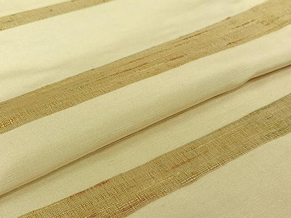 平和屋着物▽上質な紬　単衣　横段文　正絹　逸品　AABJ9701jh
