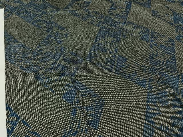 平和屋着物▽小紋　単衣　草花文　AABJ9703jh