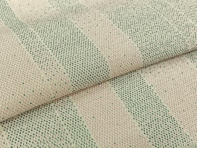 平和屋着物▽本塩沢　単衣　縞　正絹　逸品　AABJ9704jh