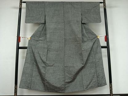 平和屋着物▽上質な紬　単衣　霞文　正絹　逸品　AABJ9705jh