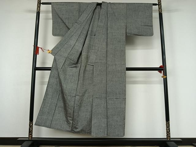 平和屋着物▽上質な紬　単衣　霞文　正絹　逸品　AABJ9705jh