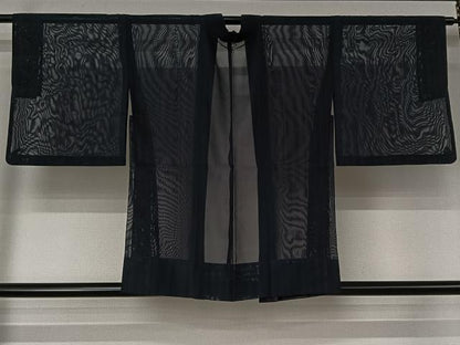 平和屋着物▽羽織　スリーシーズン　春夏秋　塵除け　縞　正絹　逸品　AABJ9706jh