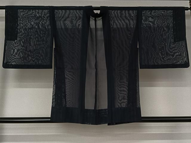 平和屋着物▽羽織　スリーシーズン　春夏秋　塵除け　縞　正絹　逸品　AABJ9706jh