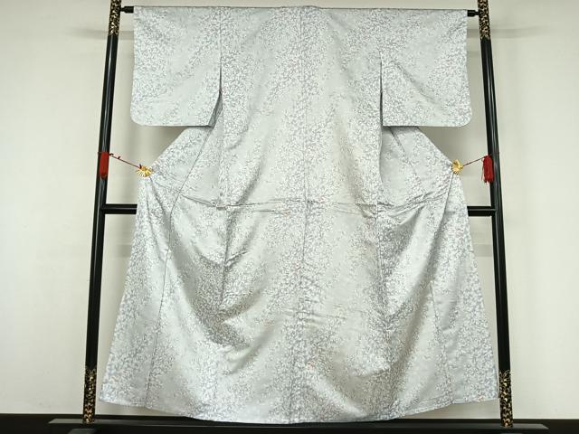 平和屋着物▽小紋　単衣　草花文　洗える着物　AABJ9708jh